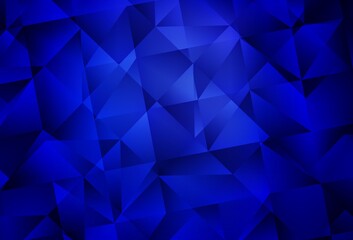 Dark BLUE vector abstract polygonal template.