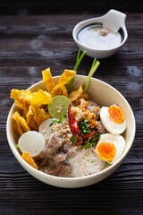 Thai tom yom rice noodle with soup
