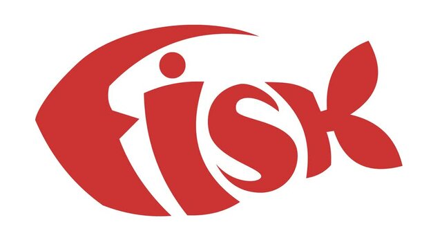 Fish animated lettering transforming into a stylized fish