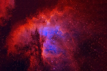 A beautiful red galaxy in deep space. Elements of this image were furnished by NASA.