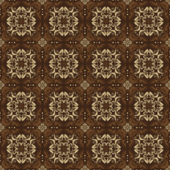 Elegant patterns design on Jepara batik with smooth dark brown color concept.