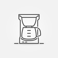 Coffeemaker vector concept icon or symbol in thin line style