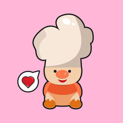 baby pigs as chef vector illustration eps 10