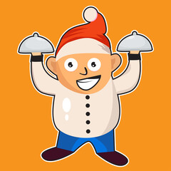 master chef on christmas day with orange background