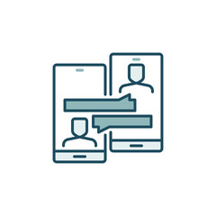 Smart Phone Online Communication vector concept colored icon or symbol