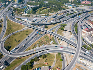 View on car interchange of Barcelona in the Spain.