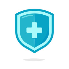 Shield icon. Shield with a checkmark in the middle Protection icon concept