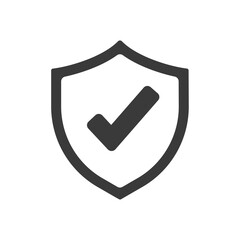 Shield icon. Shield with a checkmark in the middle Protection icon concept