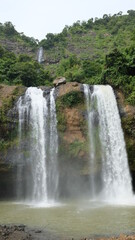 Fototapeta premium Twin waterfall with a great view