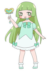 魔法少女　緑　キラーン