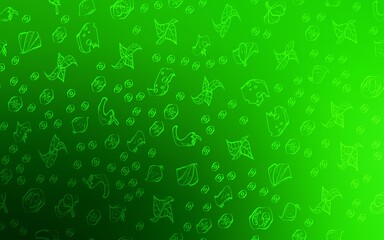 Light Green vector texture with delicious snacks.