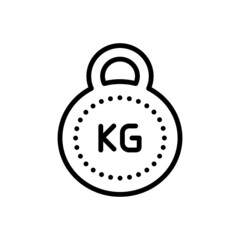 Fototapeta premium Black line icon for kg 