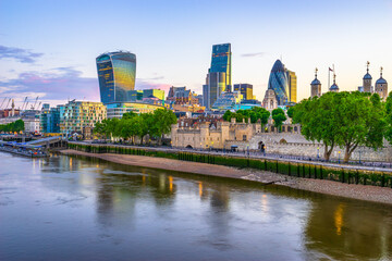 Fototapeta premium London financial district at dawn