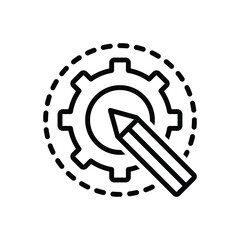 Black line icon for resource
