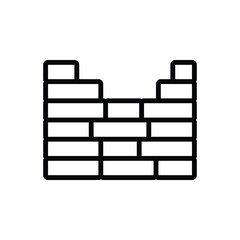 Black line icon for wall