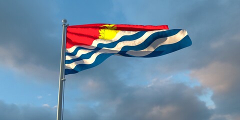 3d rendering of the national flag of the Kiribati