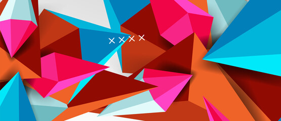 3d low poly abstract shape background vector illustration