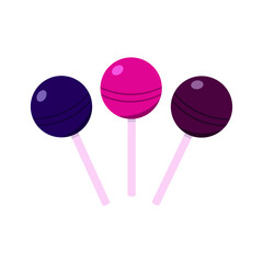 vector isolated colorful lollipops on a white background