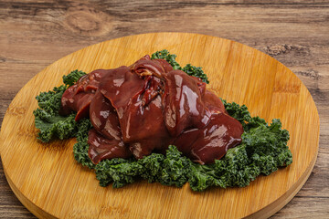 Raw chicken liver for cooking