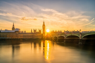 Naklejka premium Big Ben at sunset in London 