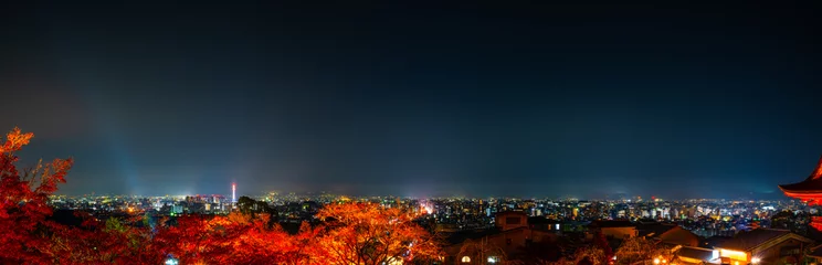 Fotobehang Skyline panorama of Kyoto at night © Pawel Pajor
