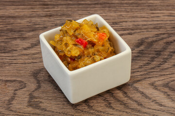 Relish sauce with cucumbers and mustard