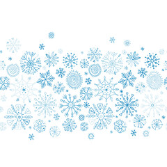 Hand drawn snowflakes, seamless pattern for your design.