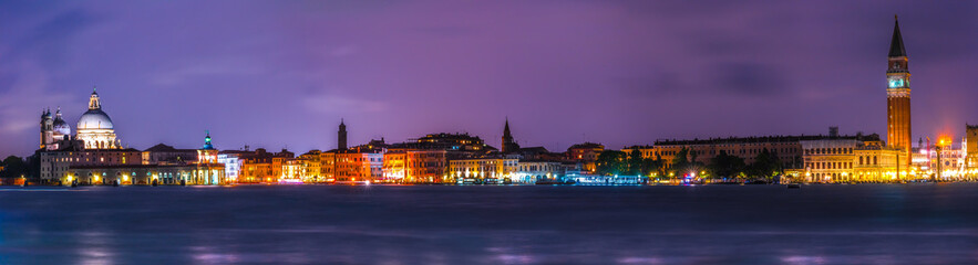Fototapeta na wymiar Beautiful Venice panorama at night. Italy 