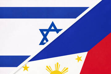Israel and Philippines, symbol of national flags from textile.