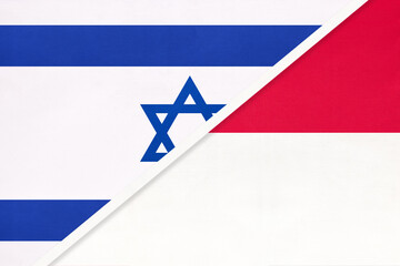 Israel and Monaco, symbol of national flags from textile.