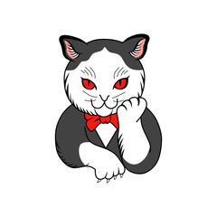 vector illustration of cute cat animal graphics in a pose