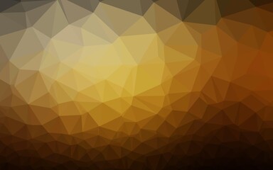 Dark Yellow, Orange vector triangle mosaic texture. Colorful illustration in Origami style with gradient.  Completely new template for your business design.