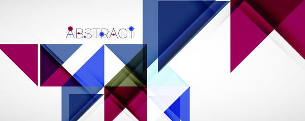 Fototapeta premium Set of vector triangle geometric backgrounds. Vector illustration for covers, banners, flyers and posters and other designs