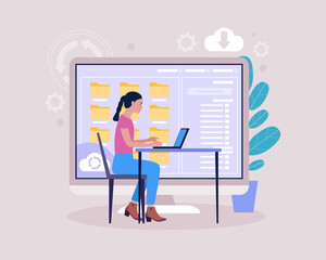 Cloud data storage concept