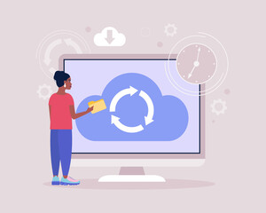 Cloud data storage concept