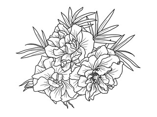 Flowers Line Art Arrangements. You use on greeting card, frame, shopping bags, wall art, wedding invitation, decorations, and t-shirts