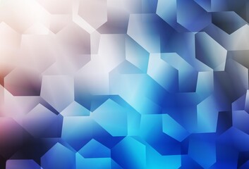 Light Blue, Yellow vector background with set of hexagons.