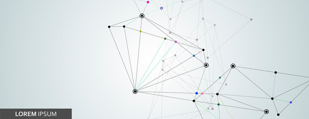 Connected dots and lines. Internet connection, abstract sense of science and technology graphic design