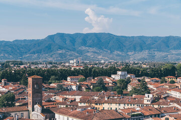 Fototapeta na wymiar Lucca city skyline under the sunlight