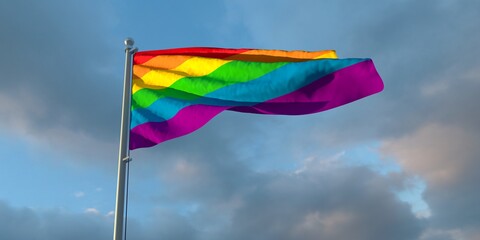 3d rendering of the national flag of the LGBT