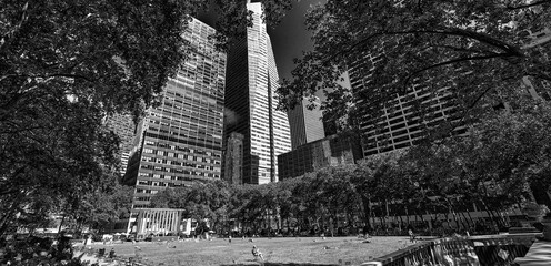 NEW YORK CITY - JUNE 2013: Beautiful view of Bryant Park in Manhattan
