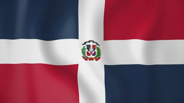 Dominican Republic animated flag. Seamless loop. 4K