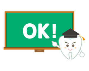 Tooth character illustration. Dentist. Heading. flame.