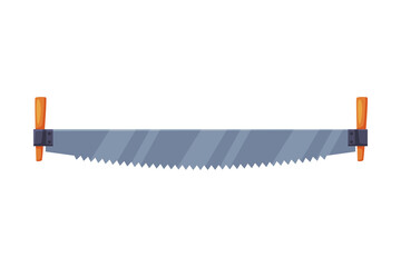 Saw with Tough Blade with Hard Toothed Edge Vector Illustration