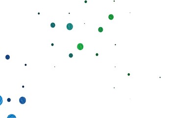 Light blue, green vector background with bubbles.