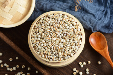 Barley seed rice on the background of retro Chinese style