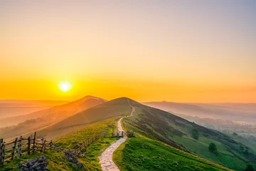 Foto op Plexiglas Mam Tor mountain at sunrise in Peak District. United Kingdom © Pawel Pajor