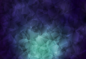 Obraz premium Dark Blue, Green vector polygon abstract background.