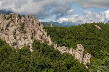 Fototapeta na wymiar Dragon park mountains at Preobrazheniye city, Russia