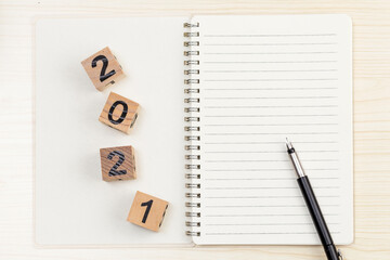 The notebook on the desk